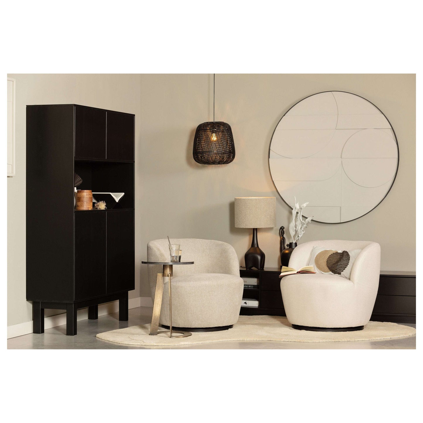 WOOOD Exclusive Serra draaifauteuil off white