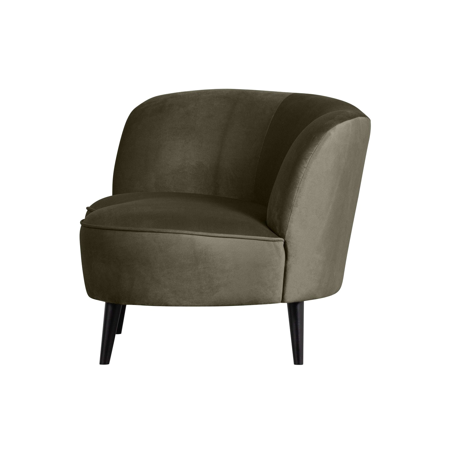 WOOOD Sara lounge fauteuil fluweel links warm green