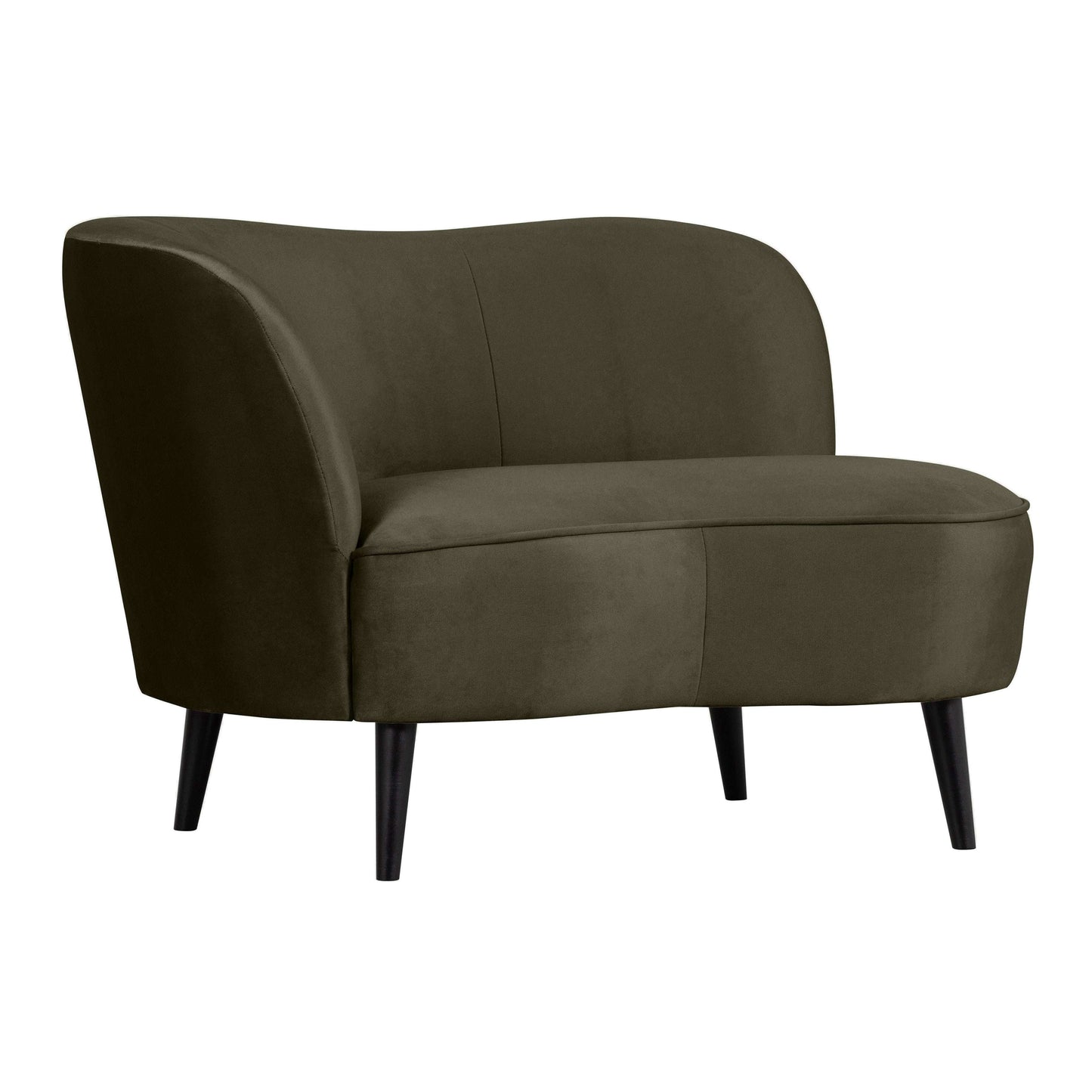 WOOOD Sara lounge fauteuil fluweel links warm green