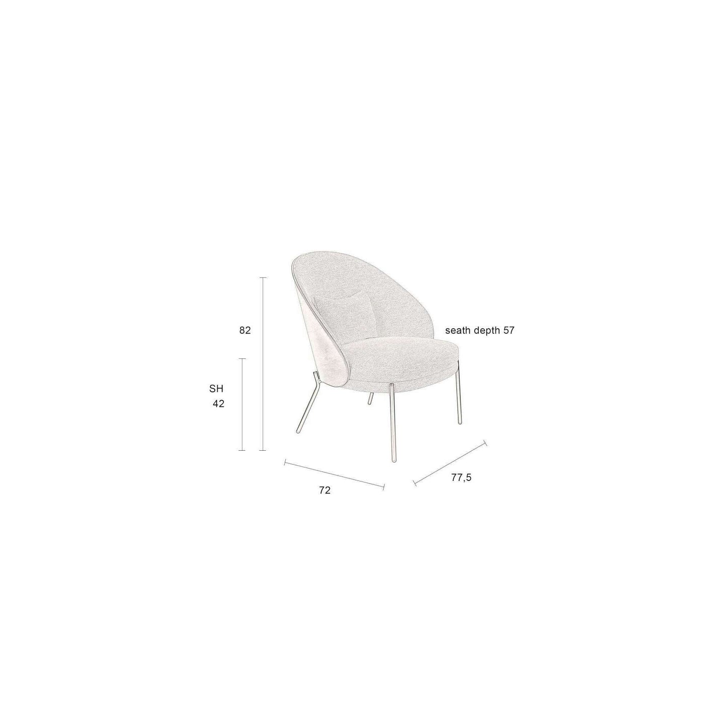 Dutchbone Rodin fauteuil beige