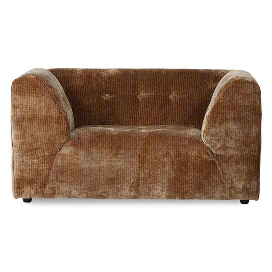 HKliving vint bank: element loveseat corduroy velvet aged goud