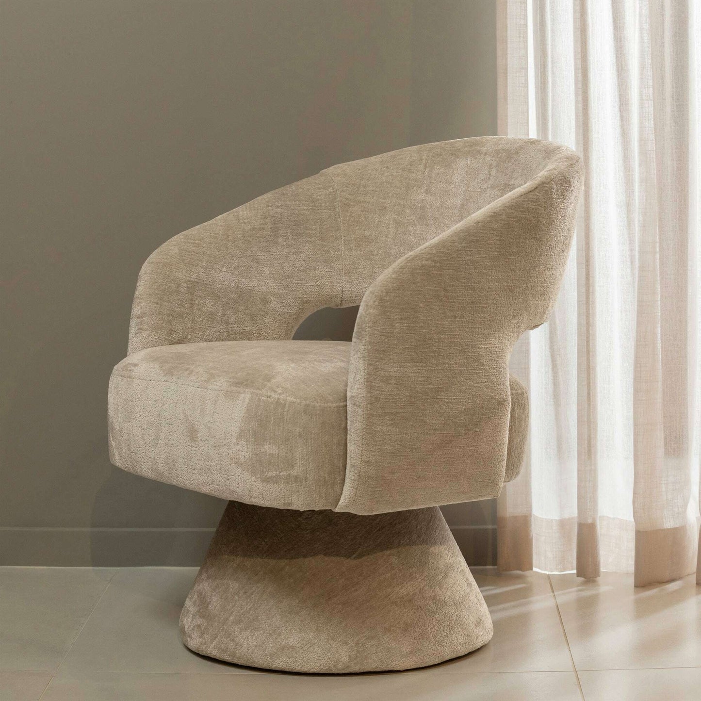 WOOOD Ebba draaibare fauteuil naturel