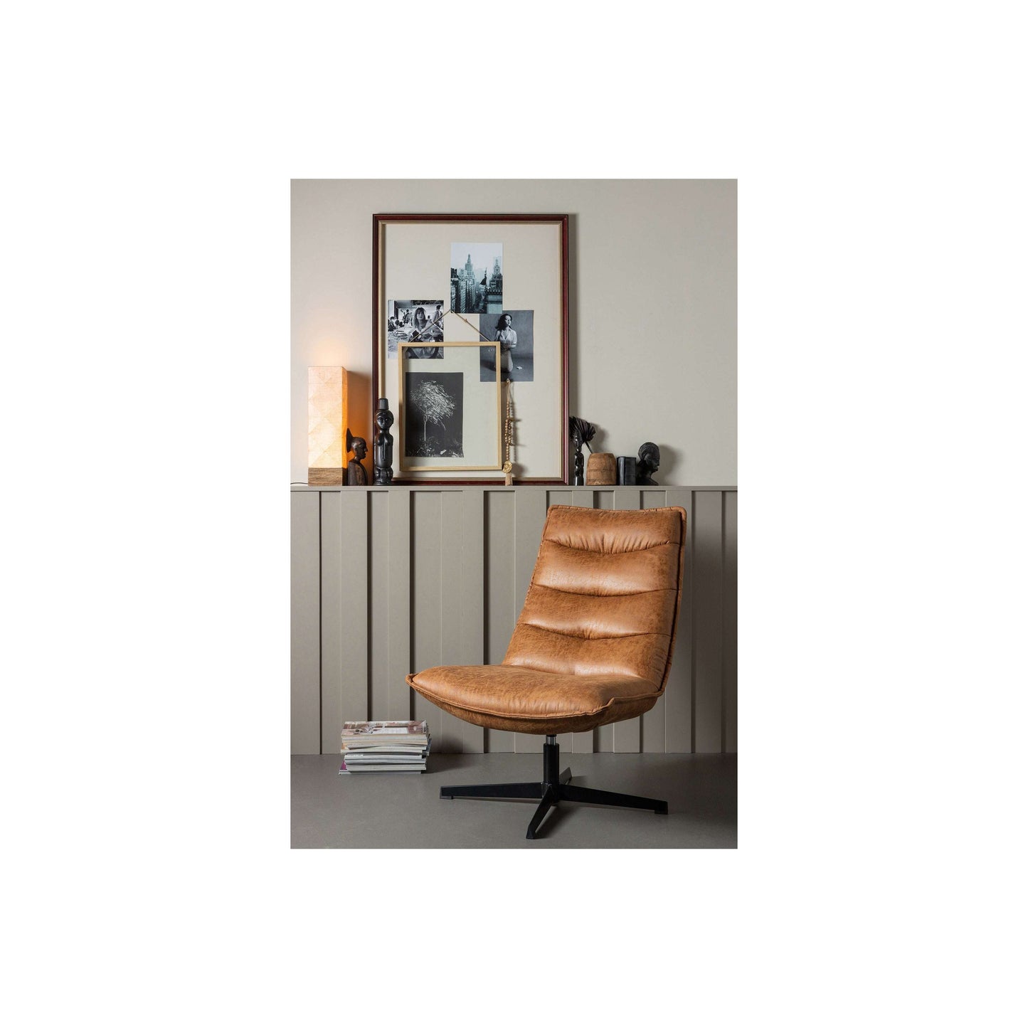 WOOOD Exclusive Nika draaifauteuil cognac