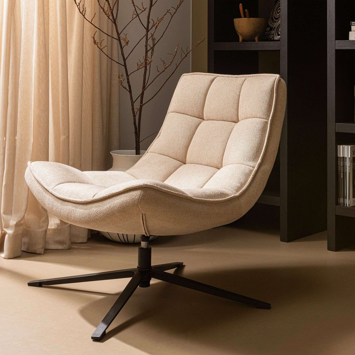 WOOOD Maudi draaifauteuil naturel